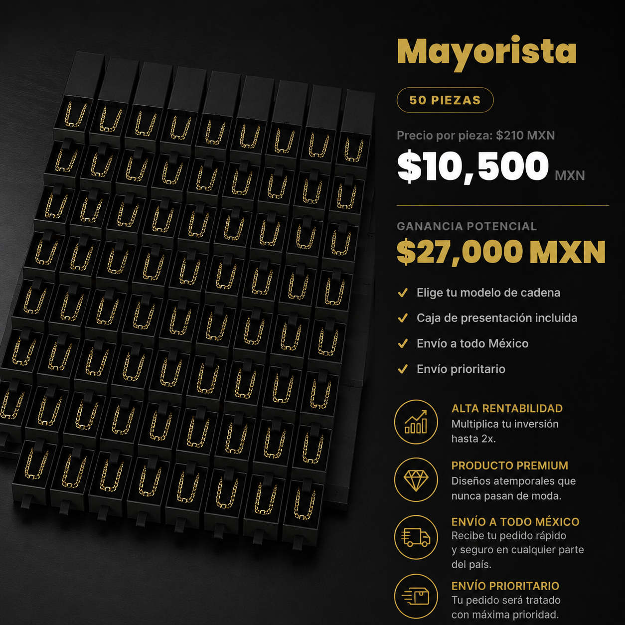 Paquete Mayorista (50 Piezas)