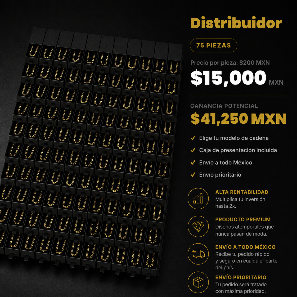 Paquete Distribuidor (75 Piezas)